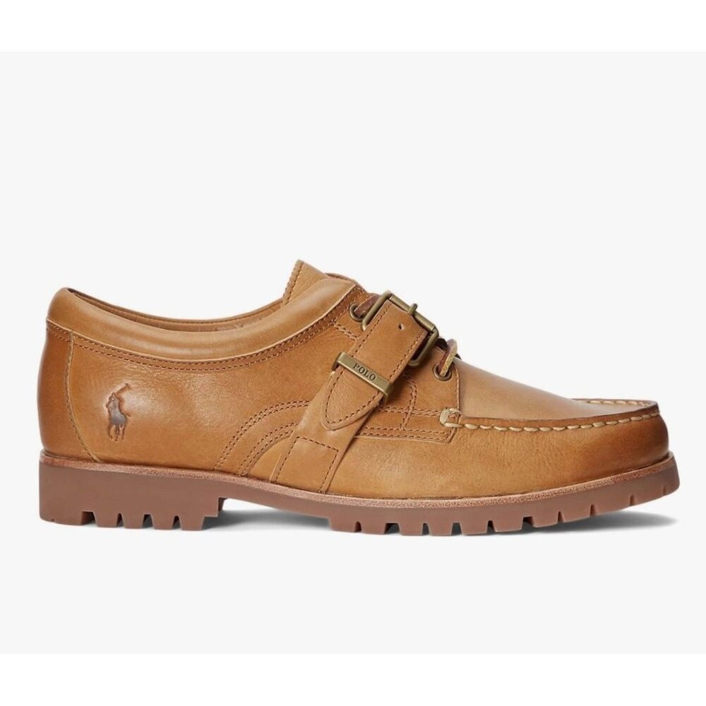 NWOB Polo Ralph Lauren Ranger Low Brown Leather Shoes Mens US 7.5 $219 [jb]